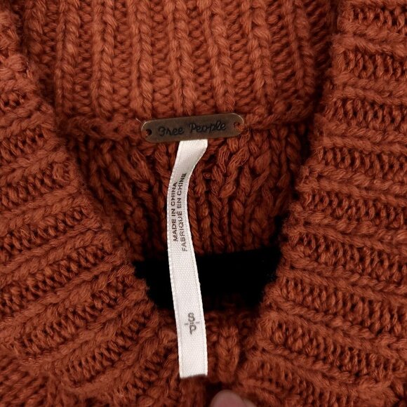 FREE PEOPLE Cozy Cable Knit Sweater - Rust - Picture 8 of 14
